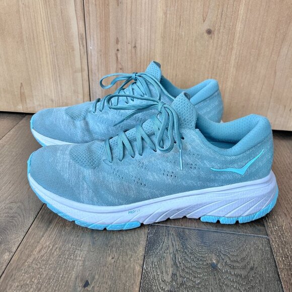 Hoka One One Cavu 3 Sneakers Size 9.5 Running Shoes Lightweight Green Athletic - Picture 2 of 7